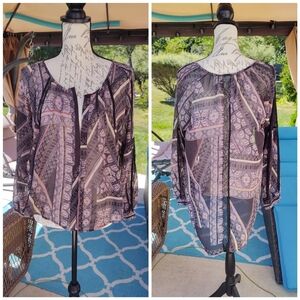 💥3/$20 ASTR Semi Sheer Blouse/Swim cover u